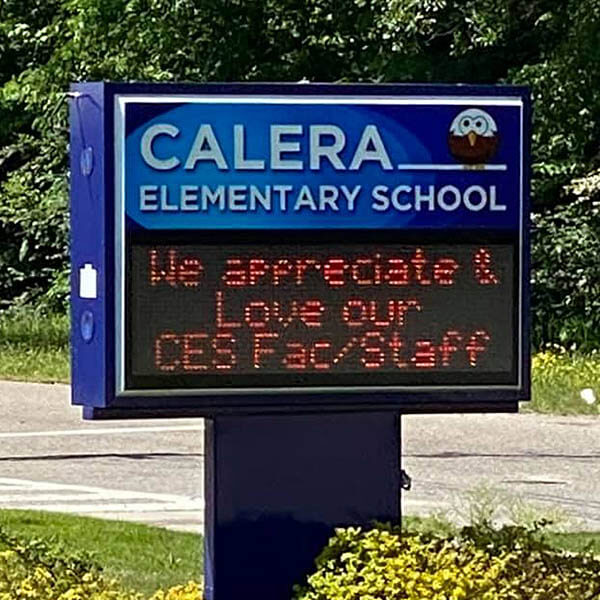 School Sign for Calera Elementary School