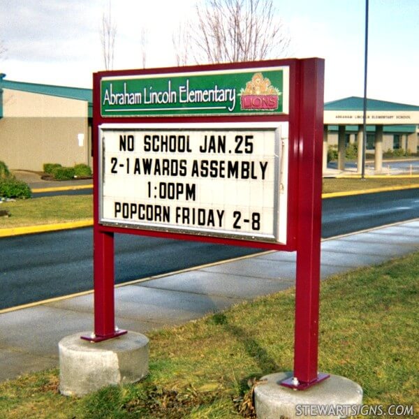 School Sign for Abraham Lincoln Elementary