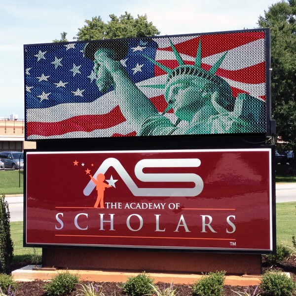 School Sign for Academy of Scholars