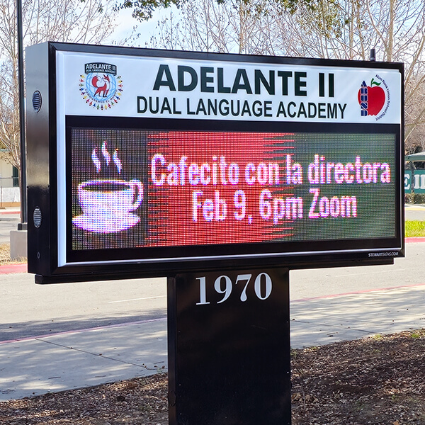 School Sign for Adelante Ii