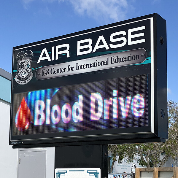School Sign for Airbase K-8 Center