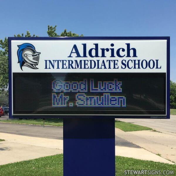 School Sign for Aldrich Intermediate School