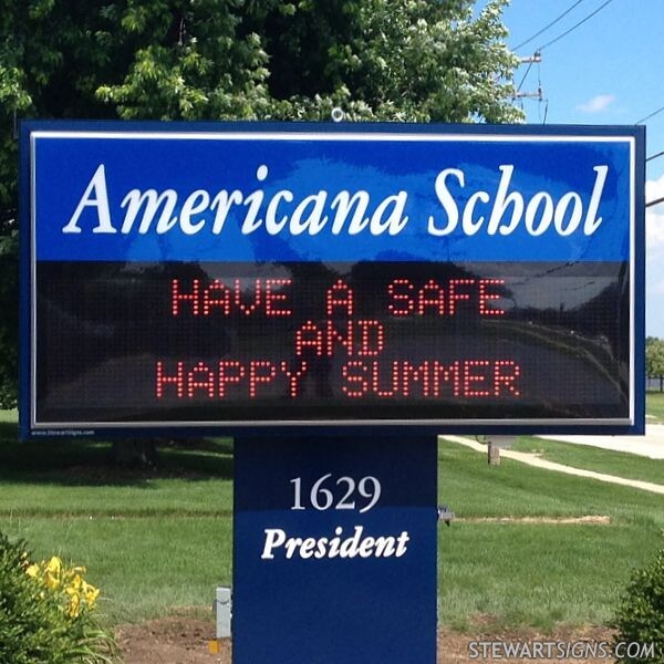 School Sign for Americana Intermediate School