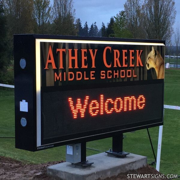 School Sign for Athey Creek Middle School