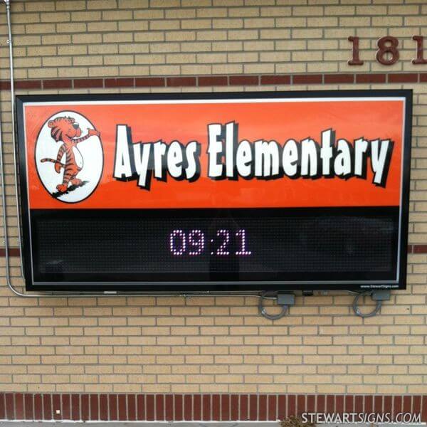 School Sign for Ayres Elementary School