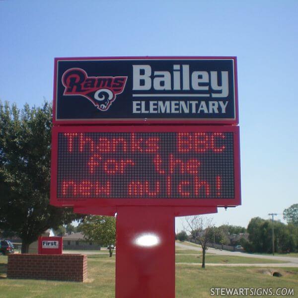 School Sign for Bailey Elementary School