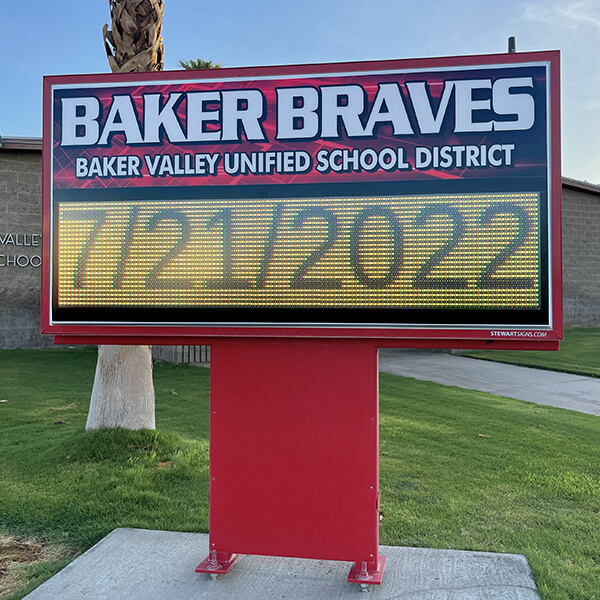 School Sign for Baker Valley Unified School District