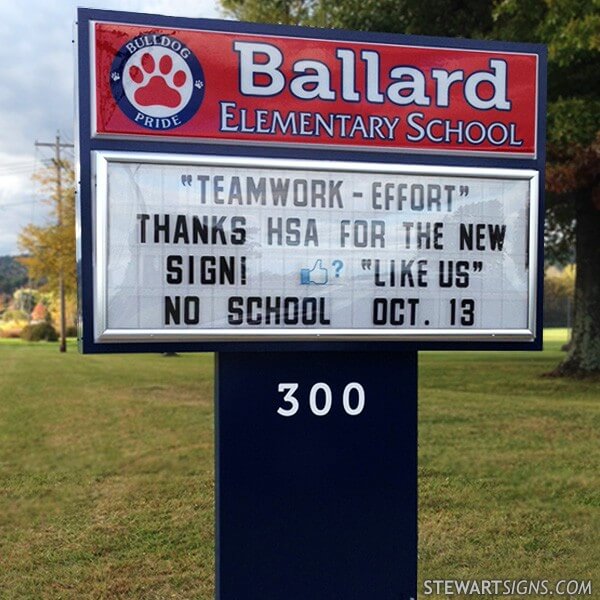 School Sign for Ballard Elementary School