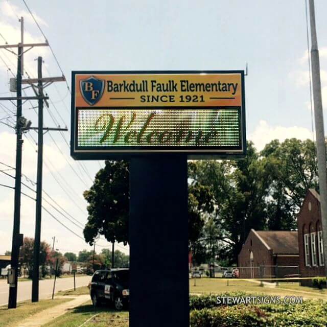 School Sign for Barkdull Faulk Elementary School