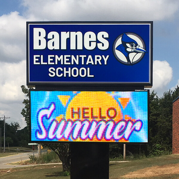School Sign for Barnes Elementary School