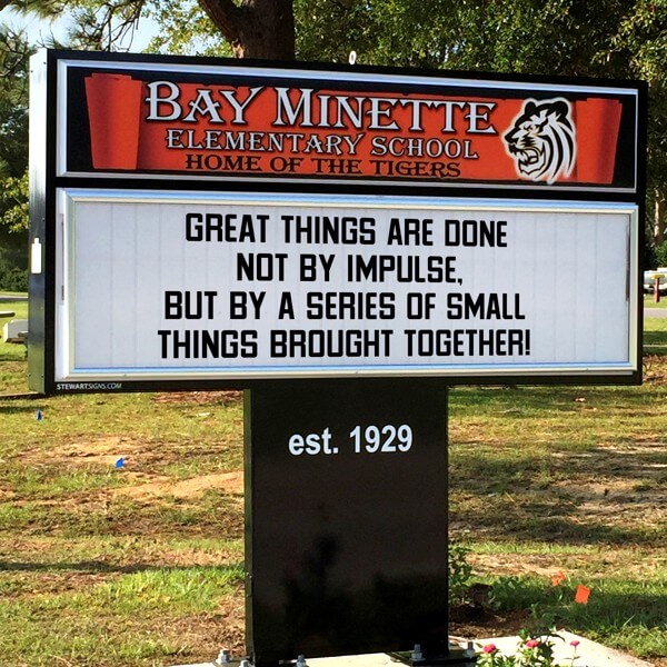 School Sign for Bay Minette Elementary School