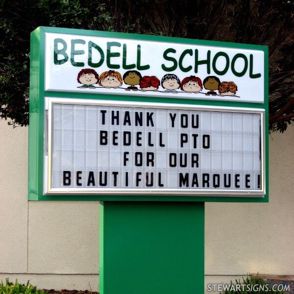 School Sign for Bedell School