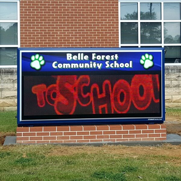 School Sign for Belle Forest Community School