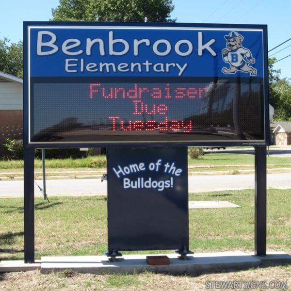 School Sign for Benbrook Elementary