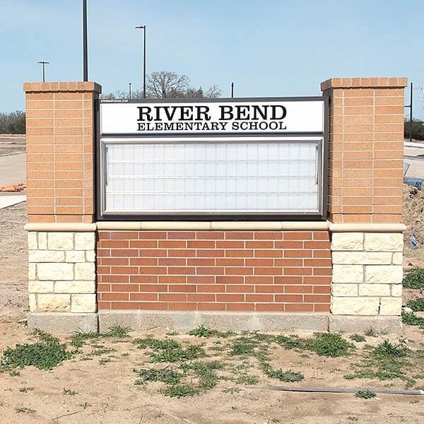 School Sign for River Bend Elementary School