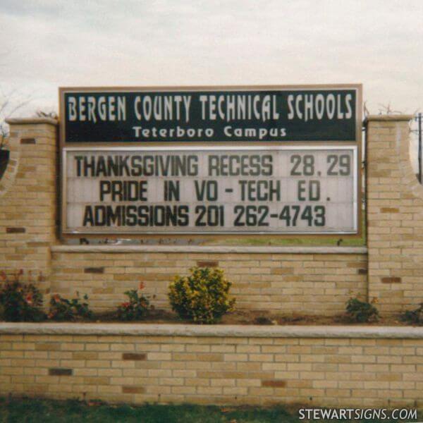 School Sign for Bergen County Technical Schools
