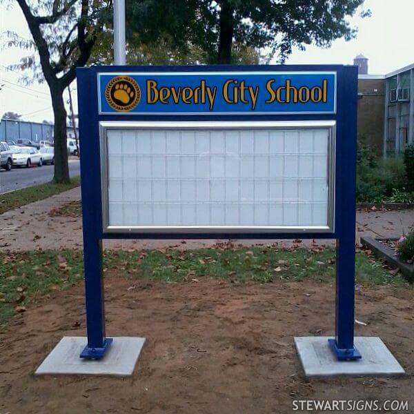 School Sign for Beverly City School