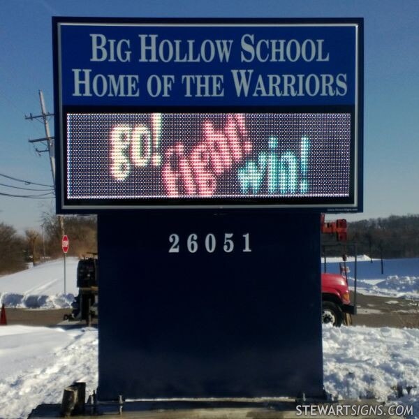 School Sign for Big Hollow Middle School