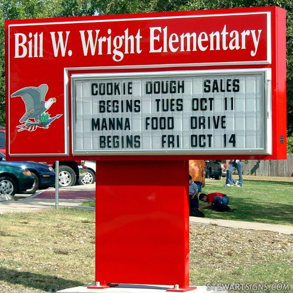 School Sign for Bill W. Wright Elementary School