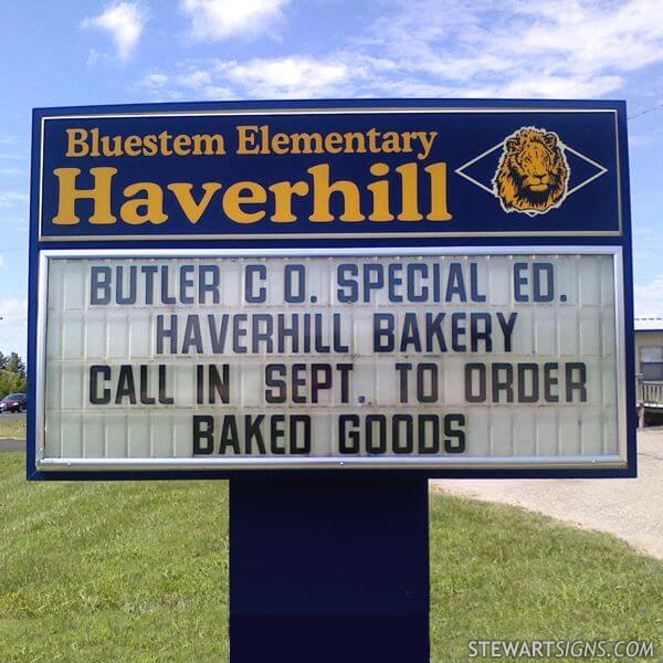 School Sign for Haverhill Elementary School