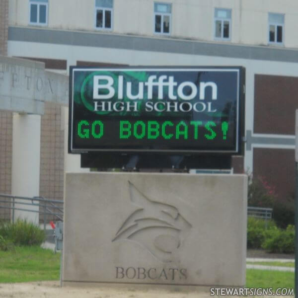School Sign for Bluffton High School