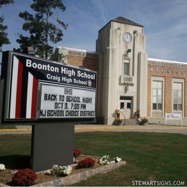 School Sign for Boonton High School