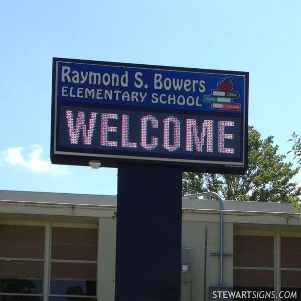 School Sign for Raymond S. Bowers Elementary School