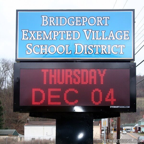 School Sign for Bridgeport Exempted Village School District