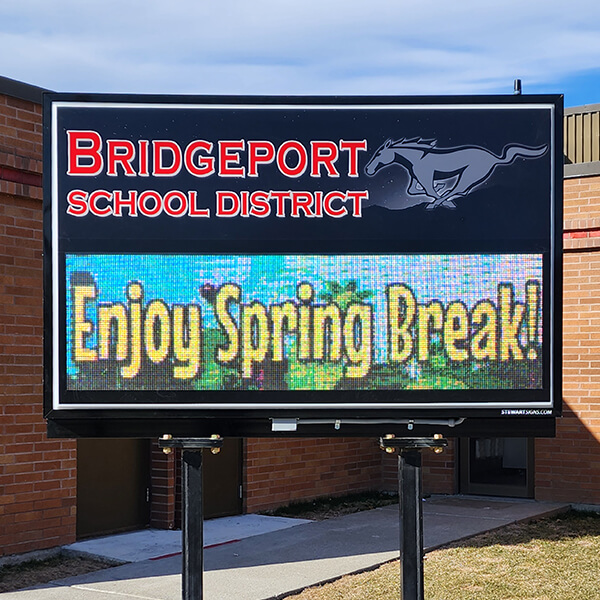 School Sign for Bridgeport School District 75