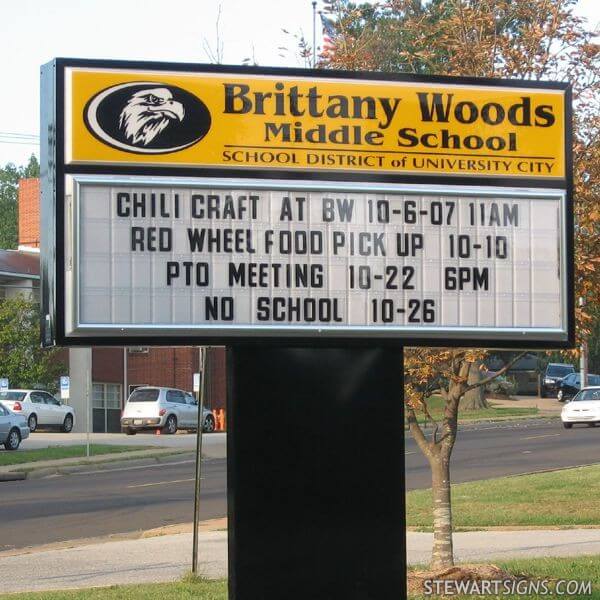 School Sign for Brittany Woods Middle School