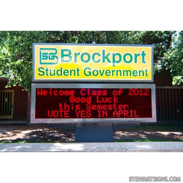 School Sign for Brockport Student Government