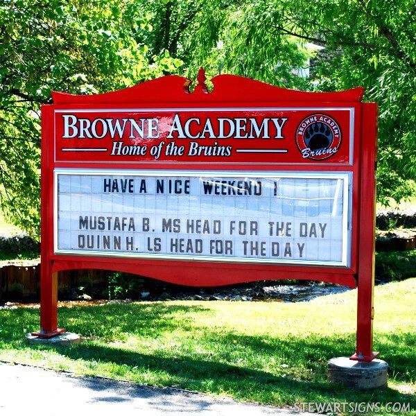 School Sign for Browne Academy