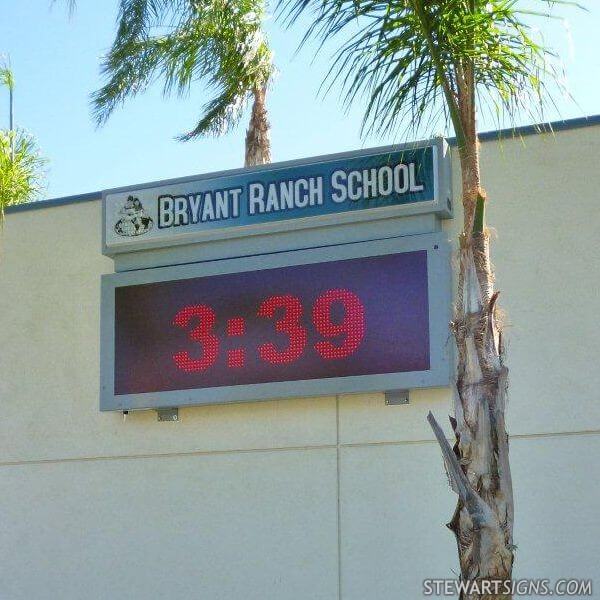 School Sign for Bryant Ranch Elementary School