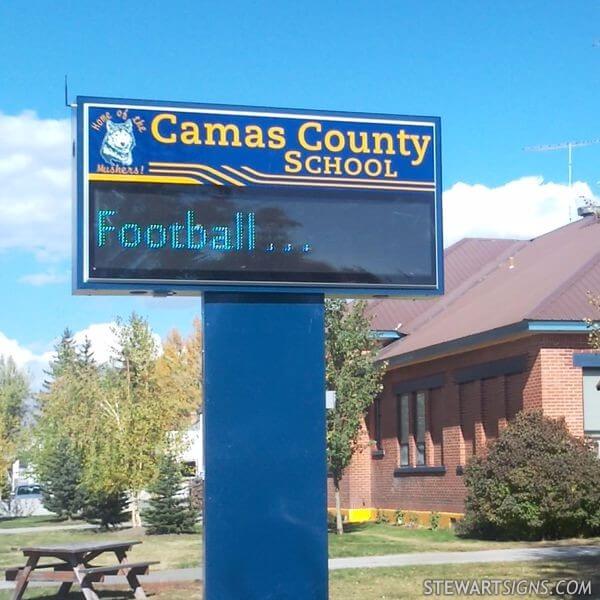 School Sign for Camas County High School
