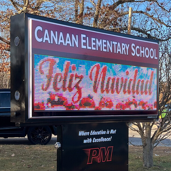 School Sign for Canaan Elementary School