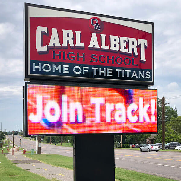 School Sign for Carl Albert High School