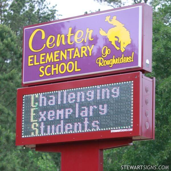School Sign for Center Elementary School