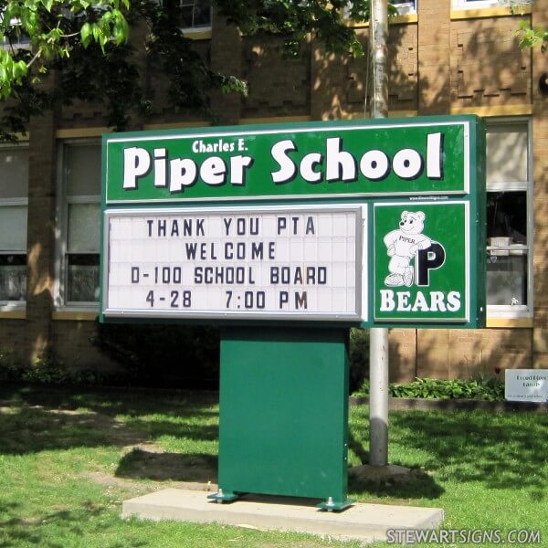 School Sign for Charles E. Piper School