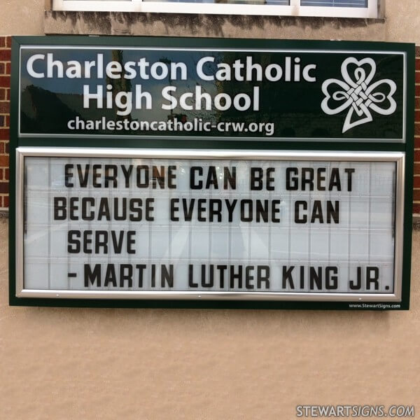 School Sign for Charleston Catholic High School