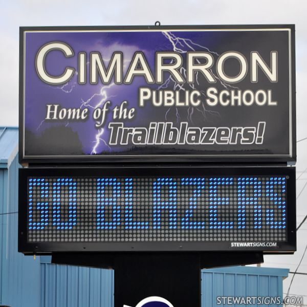 School Sign for Cimarron Public School
