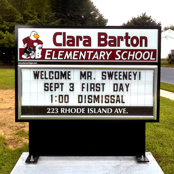 School Sign for Clara Barton Elementary School