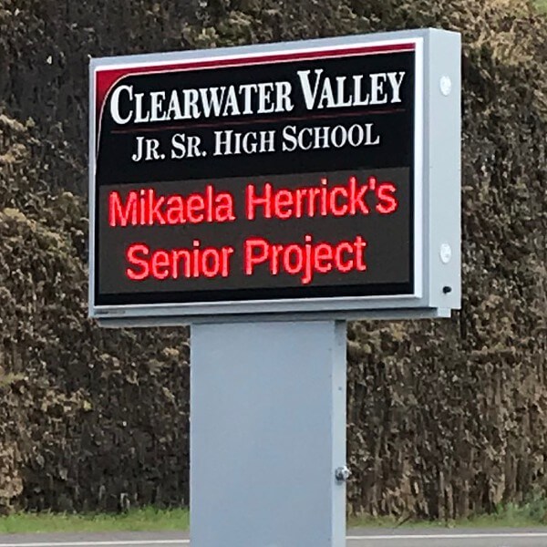 School Sign for Clearwater Valley Junior Senior High School