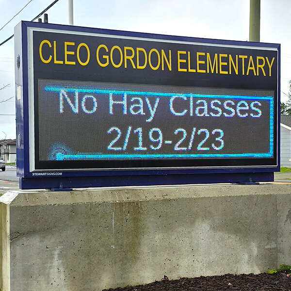 School Sign for Cleo Gordon Elementary School
