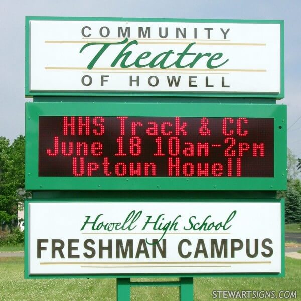 School Sign for Community Theatre of Howell