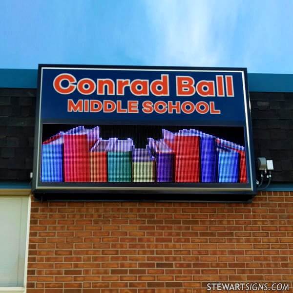 School Sign for Conrad Ball Middle School