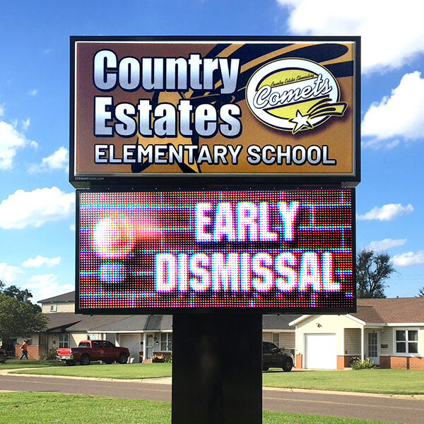 School Sign for Country Estates Elementary School