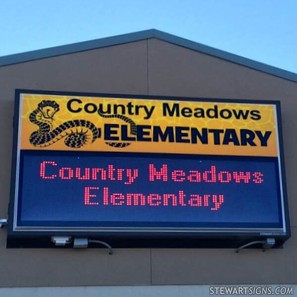 School Sign for Country Meadows Elementary School