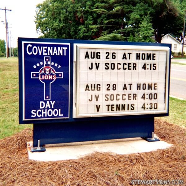 School Sign for Covenant Day School