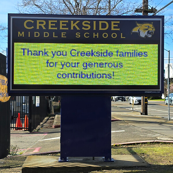 School Sign for Creekside Middle School