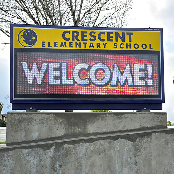School Sign for Crescent Elementary School